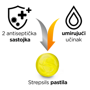 Strepsils 0,6 mg/1,2 mg pastile s okusom meda i limuna