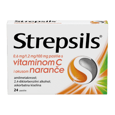 Strepsils 0,6 mg/1,2 mg/100 mg pastile s vitaminom C i okusom naranče