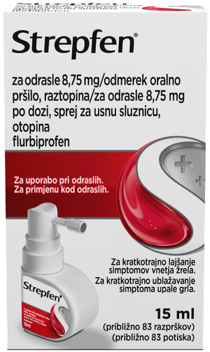 Strepfen za odrasle 8,75 mg po dozi, sprej za usnu sluznicu, otopina